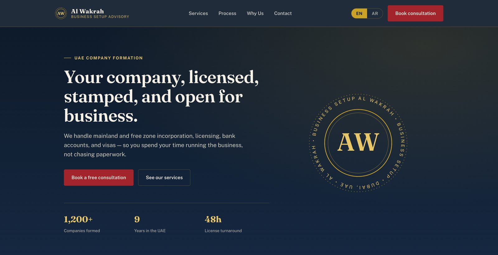 Company Formation Platform for the UAE Market — website